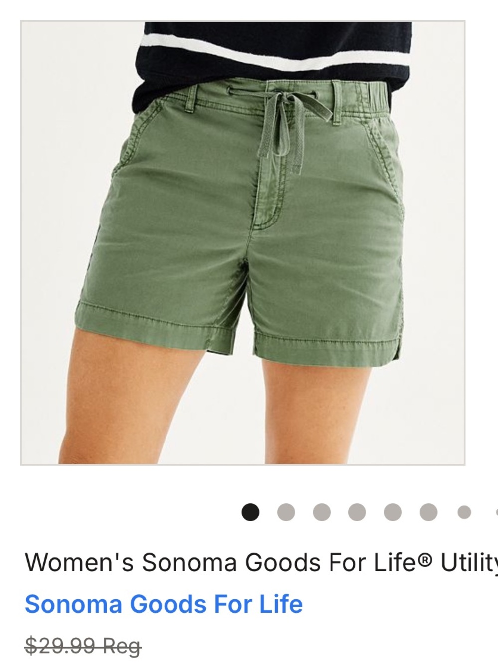 Women’s Sonoma Goods for Life Utility Shorts — Manolo Olive XL